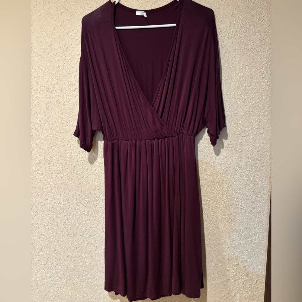 Elegant Burgundy Wrap Dress